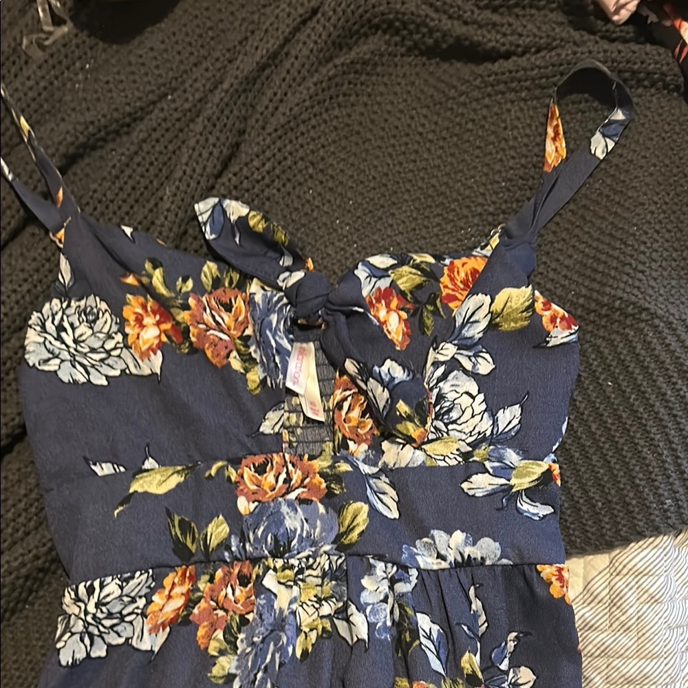 Target Floral Maxi Dress - Navy and Orange